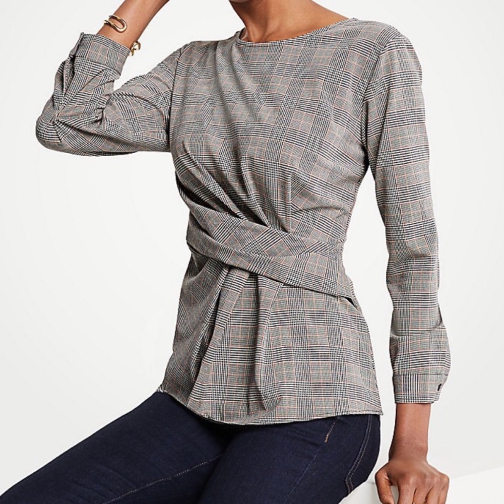 CLOSET CLEAR OUT! Offers welcome! Ann Taylor plaid ruched waist blouse